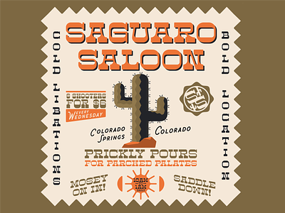 Saguaro Saloon arizona catcus colorado cowboy desert green old west orange restaurant saloon zilker