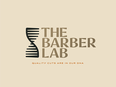 The Barber Lab barber barbershop branding dna hair haircut helix logo salon