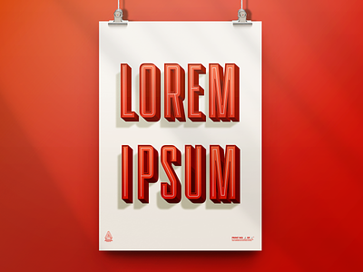 Lorem Ipsum Print 3 d 3d 3d lettering for sale lettering lorem ipsum merch posters prints products red sans serif shadow tan typography