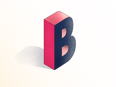B affinity designer alphabet b block block letters blue letter letters pink series shading typography