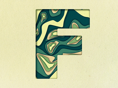 F affinity designer alphabet design f green illustration letter letters map paper series tan topographic typography vector