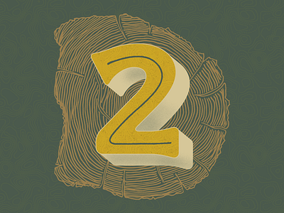 2 2 36days 2 36daysoftype 36daysoftype 2 36daysoftype06 affinity designer alphabet green letters natural nature numbers pattern series stump topographical tree two typography yellow