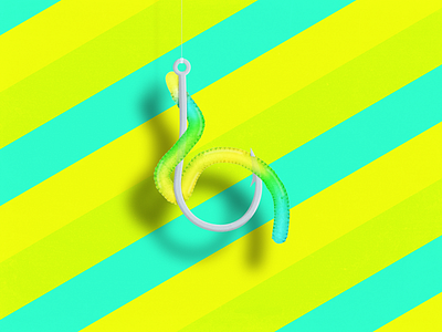 6 36days 6 36daysoftype 36daysoftype 6 36daysoftype06 affinity designer alphabet bait blue candy fish fishing fishook green gummy hook letters series typography worm yellow