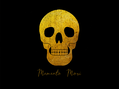 Memento Mori art black death design foil gold gold foil memento mori remember script skull texture