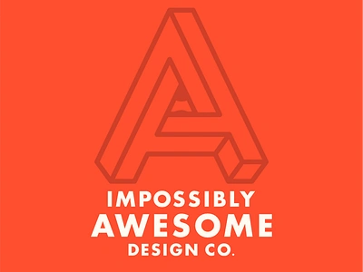 Impossibly Awesome Design Co. a black brand company design impossible lettering logo rebrand red