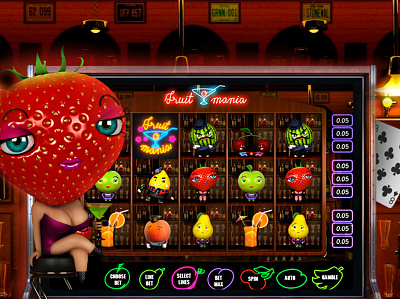 Fruit-o-mania apple bar casino cherry classic cocktail fruits gangster juice lemon mania neon orange peach pear pirate sexy stars strawberry watermelon