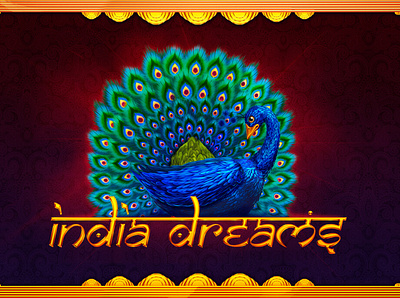 India Dreams casino cobra colorful feather digital art elephant gambling game art game design graphic design lotus monkey peacock slot design slot machine slot machines snake charmer spice temple tiger