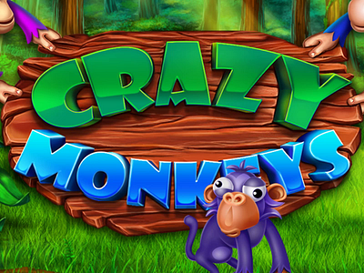 “Crazy monkeys” animation bananas character digital art gambling game art game design jungle macaque monkey monkeys orangutan palms plants slot design slot machine trees vines