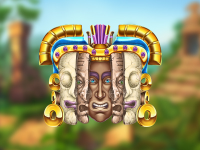 Aztec's mask 4 ancient aztece digital art gambling game art game design mask slot design slot machine symbol