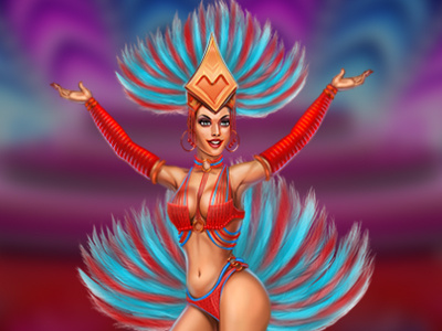 Cabaret dancer cabaret character dancer digital art gambling game art game design graphic design slot design slot machine