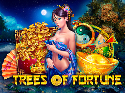 Golden tree attractive beauty culture cute girl feature fortune game game art gold golden tree icon illustration interesting logo play sexy slot design slot machine slotopaint.com traditional