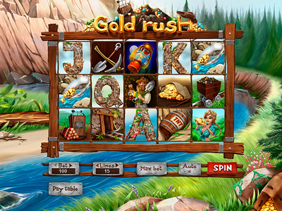 Gold Rush dynamite forrest girl gold grass ingot kerosene lamp log mine miner moon mountains night pick river rush shovel sieve stars stones