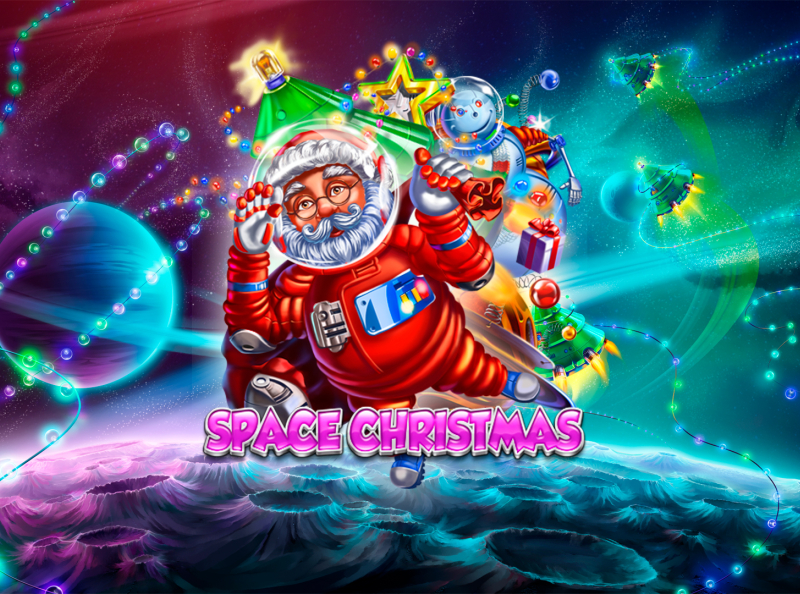 Space Christmas bells candles candy christmas tree deer deers gambling game art gift new year slot machine snow snowman star