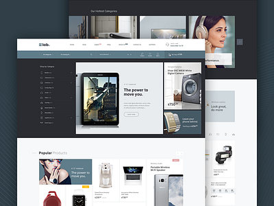 E-lab eCommerce PSD template creative design ecommerce electronics magento psd retail shop shopify store template website