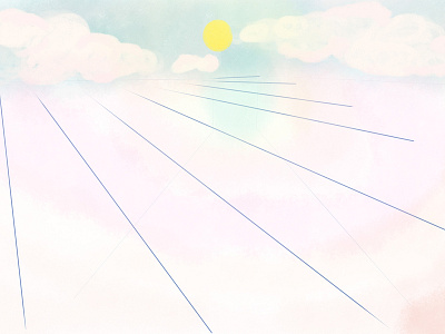 Sky clouds colours cover illustration illustration design lines pink sky sky blue