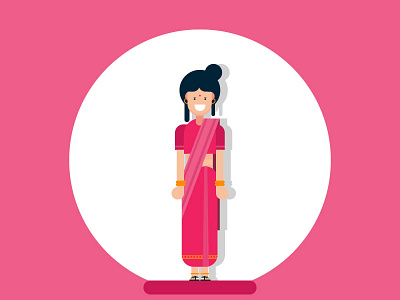 Indian Woman #4 character design flat girl graphic illustration illustrator indian pink woman