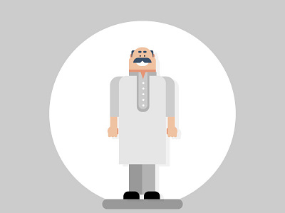Indian Uncle #6 character colour design flat graphic grey human illustration indian traditional