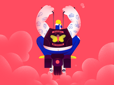 The Gang biker candy character clean donuts illustration martynas.auz pink sugar sweets