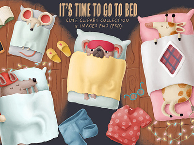 Sleeping animals clipart png