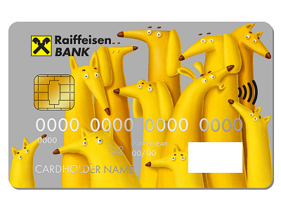 bank card design card cartoon creditcard design dogs doodle