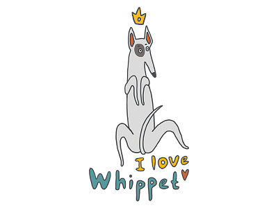 Do you know whippets? cartoon dog doodle illustration