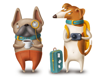 Dogs! cartoon dog doodle illustration love