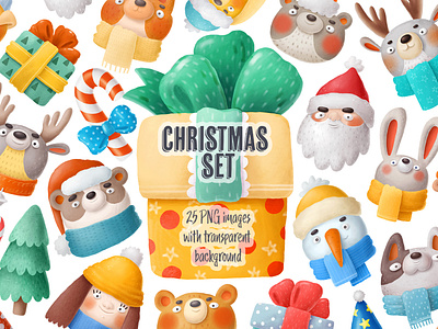 Christmas is coming! animals cartoon character christmas clip art design doodle drawing illustration stickers typography winter