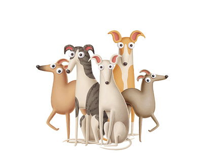 Whippet dogs animals art cartoon character design dog dogs doodle greyhound illustration whippet