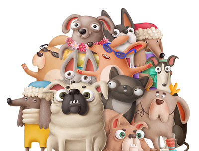 One more funny gang :D cartoon character design dog illustration doggy dogs doodle drawing illustration logo poster toonboom toons
