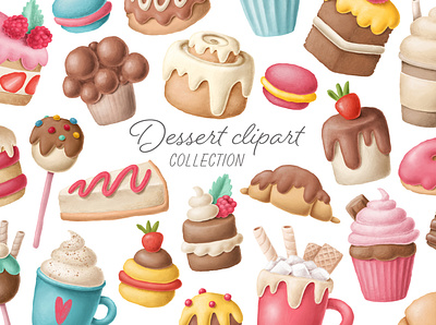 dessert clipart art bakery cartoon christmas clip art coffeeshop design dessert clipart doodle drawing illustration logo sweets