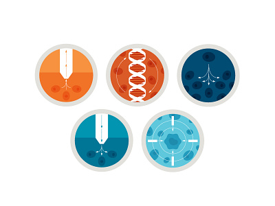 Icons - Feedback appreciated badge blue cells icons illustration infographic medical orange research simple