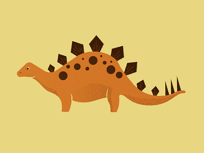 Stegosaurus cute dinosaur illustration orange spots stegosaurus texture vector