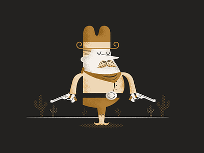 Western Dude boots character cowboy gun hat illustration man vector western