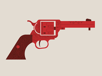 Bang! bang flat gun illustration pistol red
