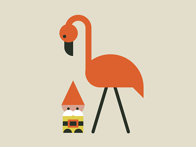 Lawn Care flamingo geometric gnome illustration lawn plastic yard