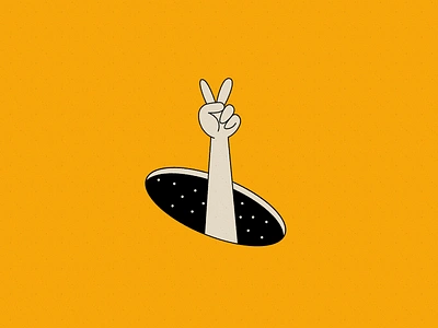 Vectober 10 - Hope blackhole bye flat geometric hand hope illustration inktober peace peace sign space texture vectober