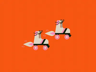 Vectober 16 - Rocket fire flat illustration inktober rocket rollerskate skates texture vectober