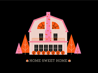 Vectober 30 - Ominous amityville horror flat geometric halloween haunted horror house illustration inktober texture
