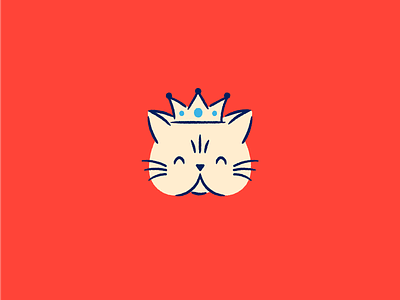 Cat Royalty cat crown flat illustration line art royal royalty texture