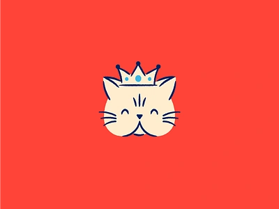 Cat Royalty cat crown flat illustration line art royal royalty texture