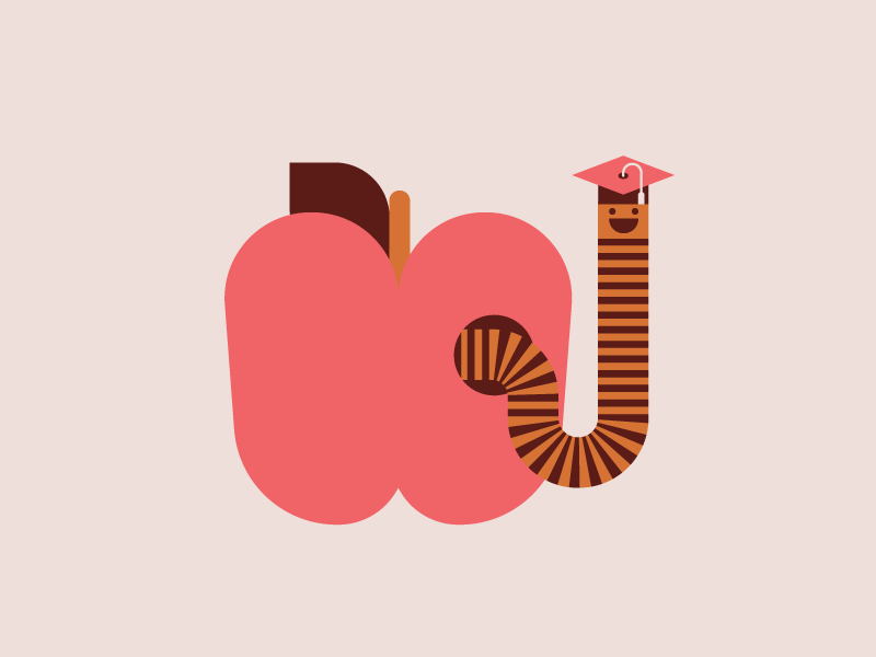 Bookworm apple bookworm education illustration school worm
