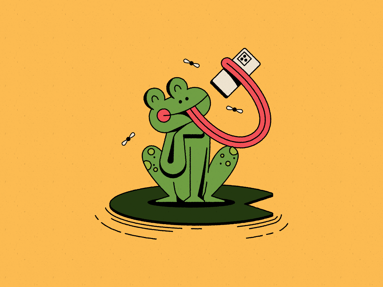 Vectober 03: Selfie amphibian fly frog illustration lilypad nature phone selfie smartphone