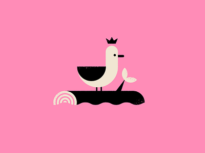 Vectober 8: Crown bird crown illustration king river seagull
