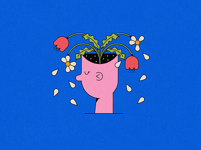 Vectober 22: Empty empty flowers head illustration mental health plant