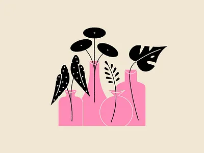 Vectober 23: Harvest begonia garden houseplant illustration leaf monstera plant