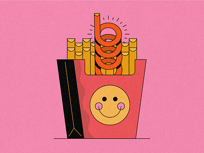 Vectober 25: Unexpected curly fry fast food food french fry illustration snacks