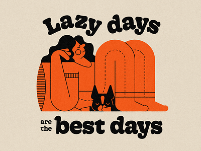 Vectober 30: You + Orange boston terrier character dog illustration lazy lounge nap relax sleeping sunday