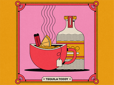 Drawcember: Cozy Drinks cocktail illustration lemon mug tequila