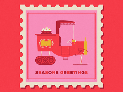 Drawcember: Seasons Greetings christmas holidays illustration letters mail mailtruck stamp