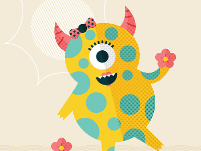 The Monster Project cyclops flower illustration monster project monster sun